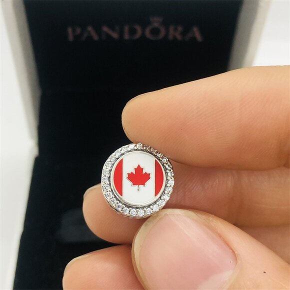 ✨🔥Pandora Canada Flag BEAD Charm |S925 Sterling Silver Jewelry with Gift Box - Picture 3 of 6